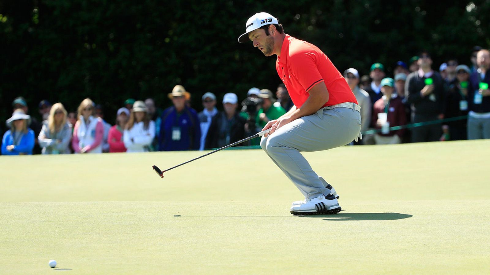 Jon Rahm, durante un lance del Masters de Augusta