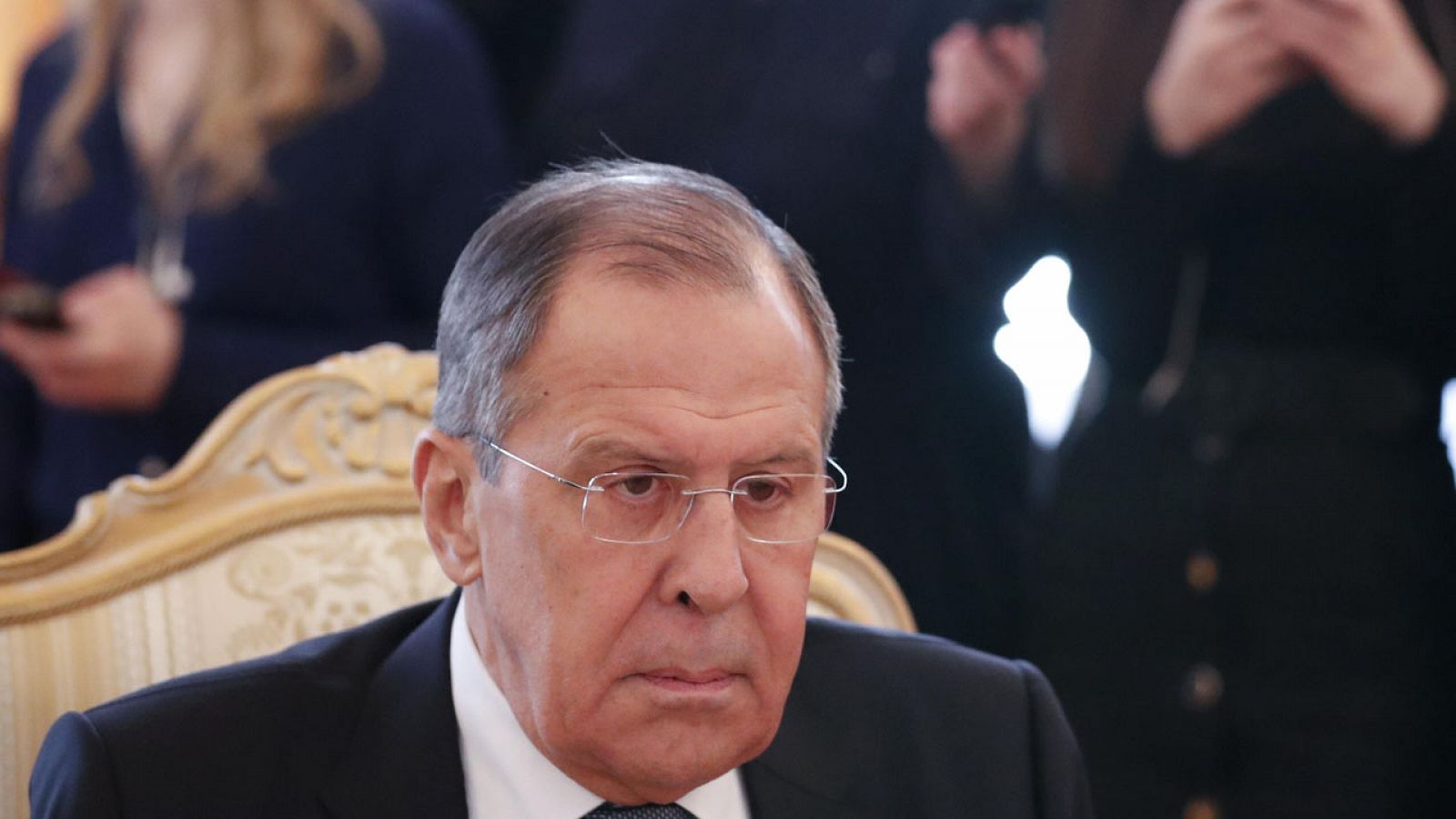 El ministro de Exteriores ruso, Sergéi Lavrov, en una reunión en Moscú este viernes