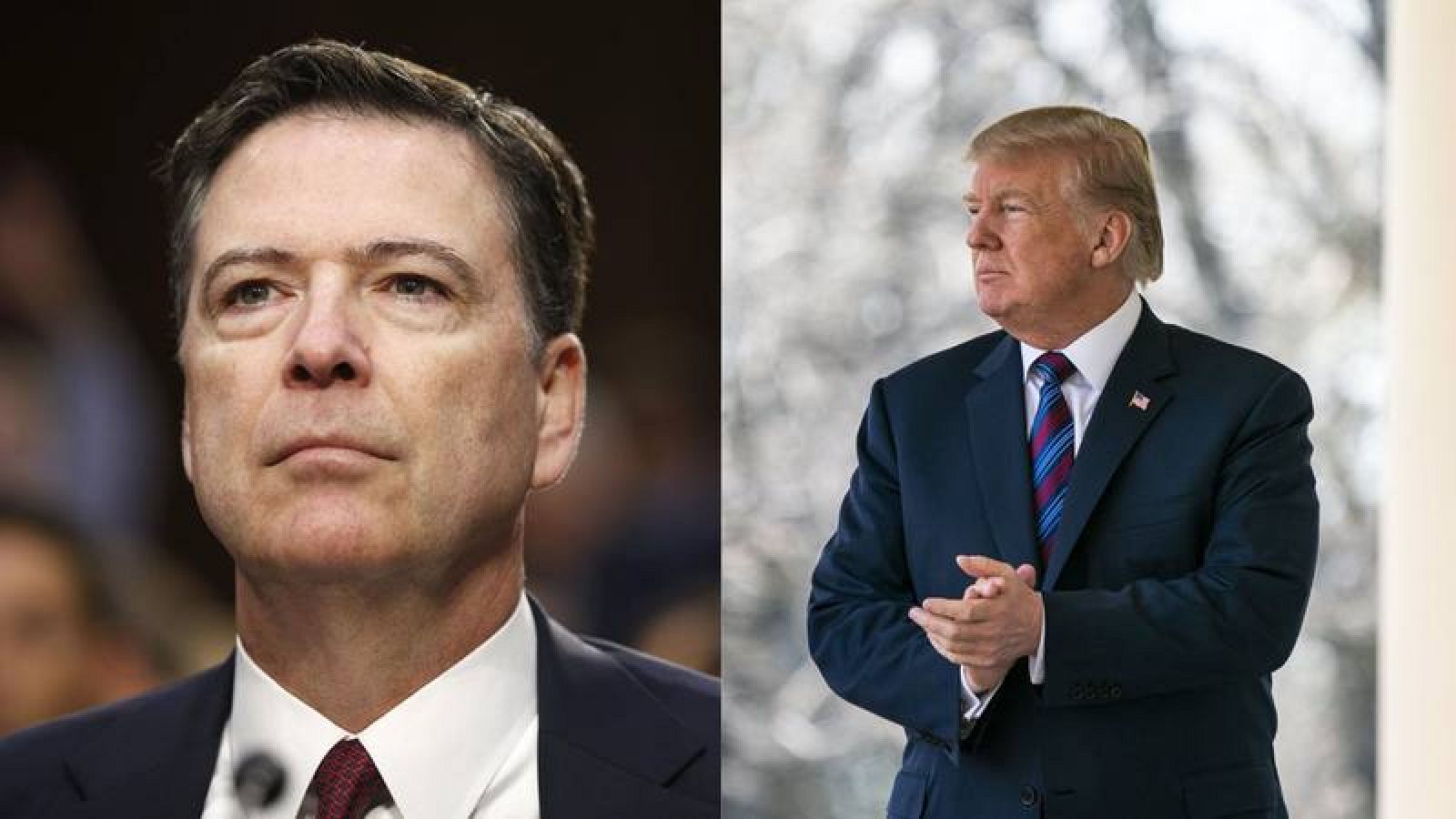 Fotomontaje del exdirector del FBI, James Comey, y Donald Trump