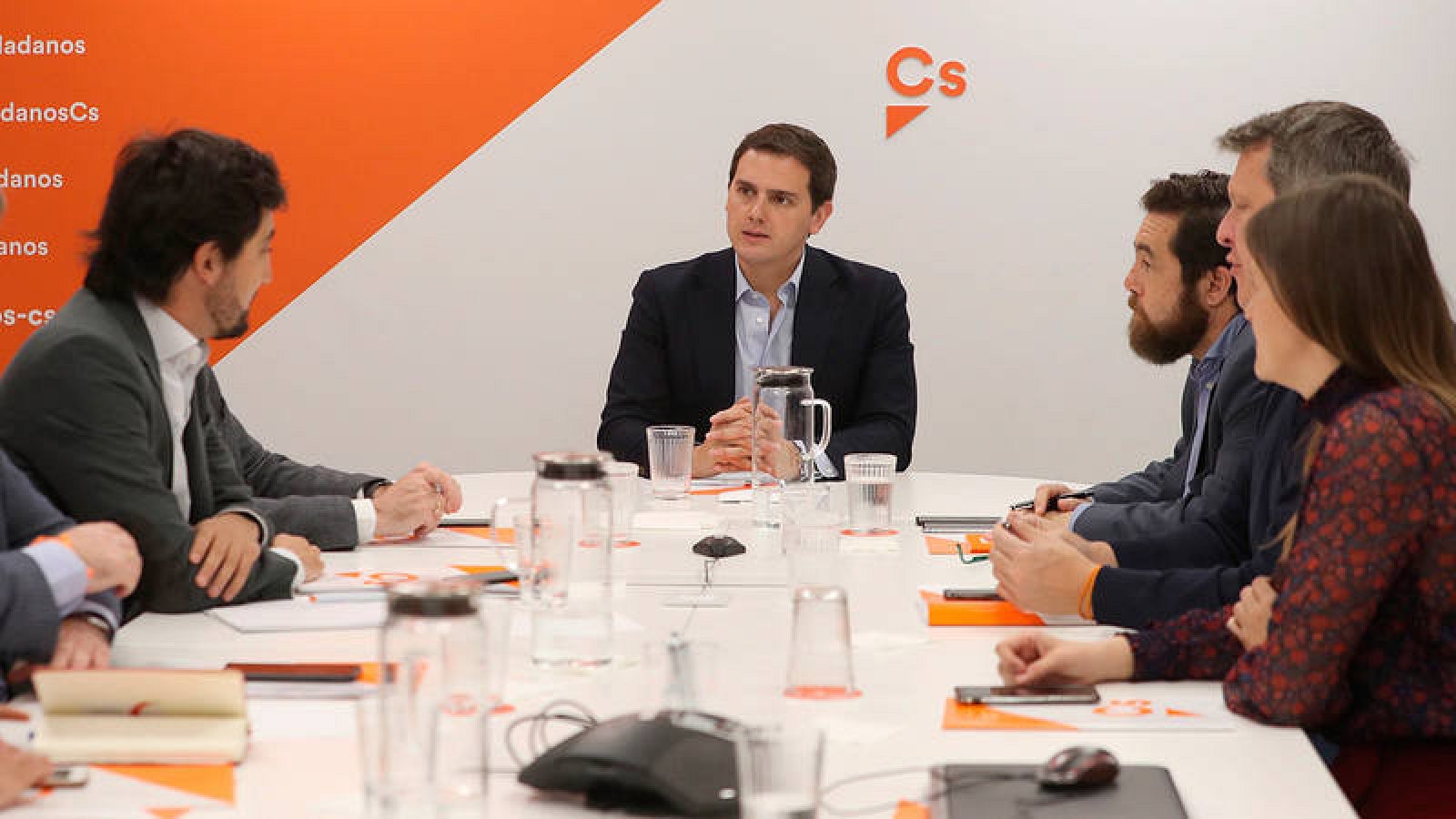 El líder de Cs, Albert Rivera, en la reunión de este lunes del Comité Permanente del partido
