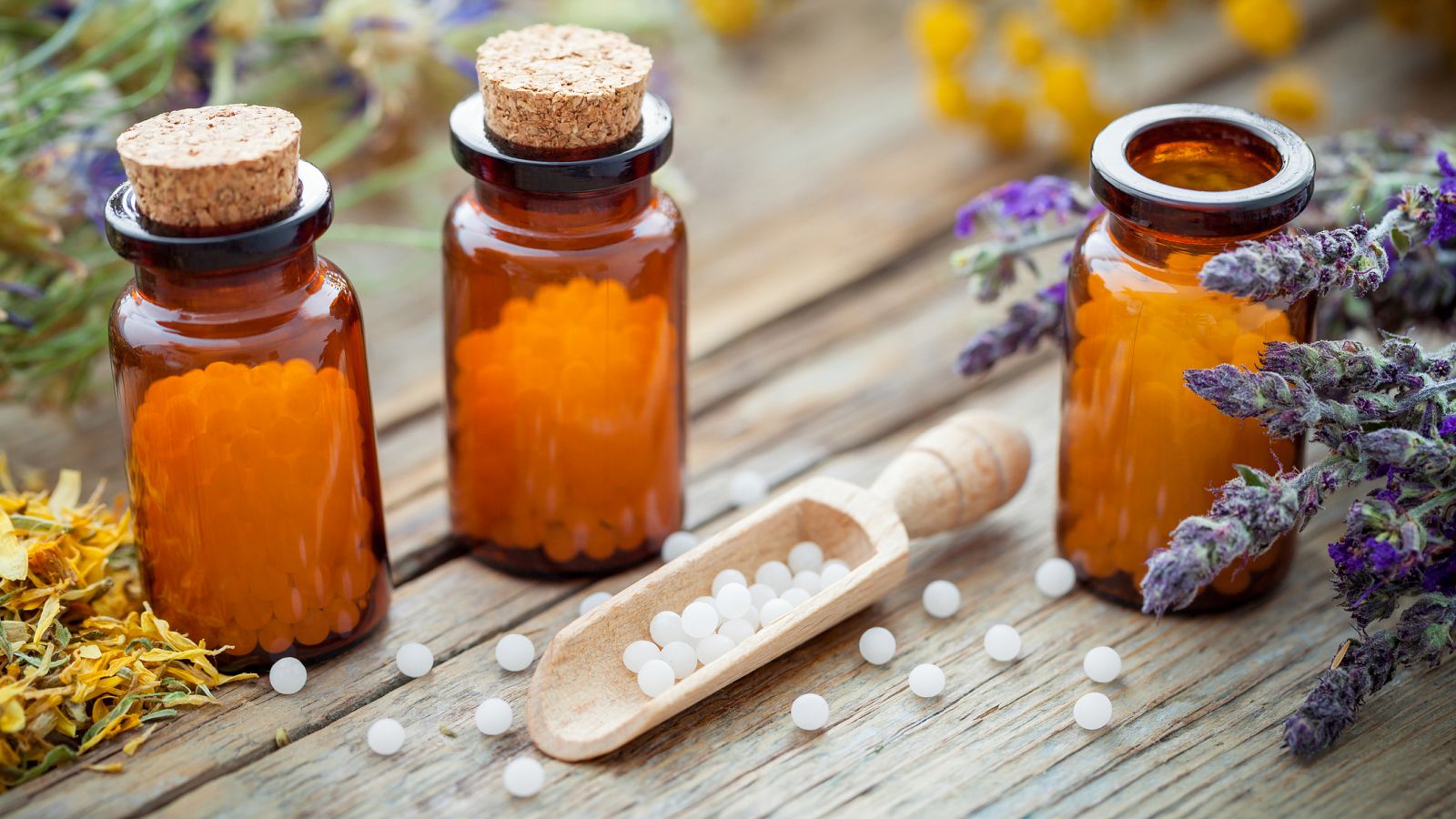 Botellas de pastillas homeopaticas
