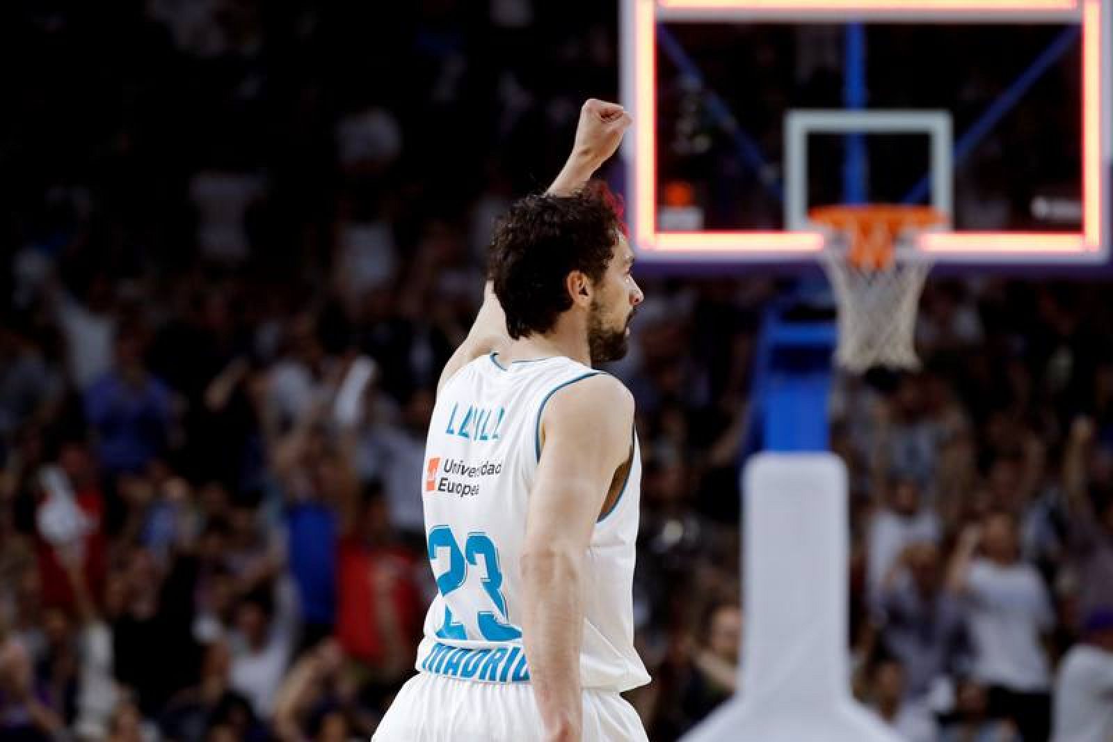 Sergio Llull durante el tercer partido de la eliminatoria de cuartos de final de la Euroliga.