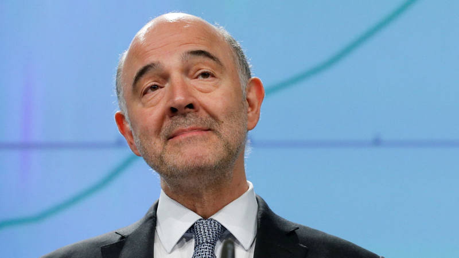 El comisario europeo para Asuntos Económicos y Financieros, Pierre Moscovici, durante la presentación de las previsiones de primavera 