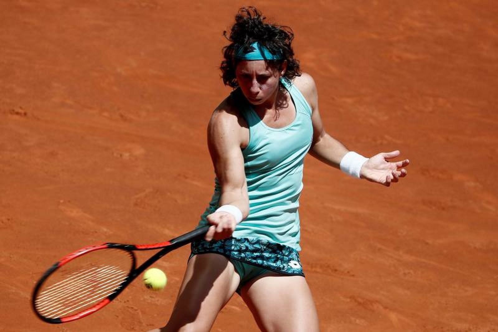 Carla Suárez durante el partido contra la checa Barbora Strycova.