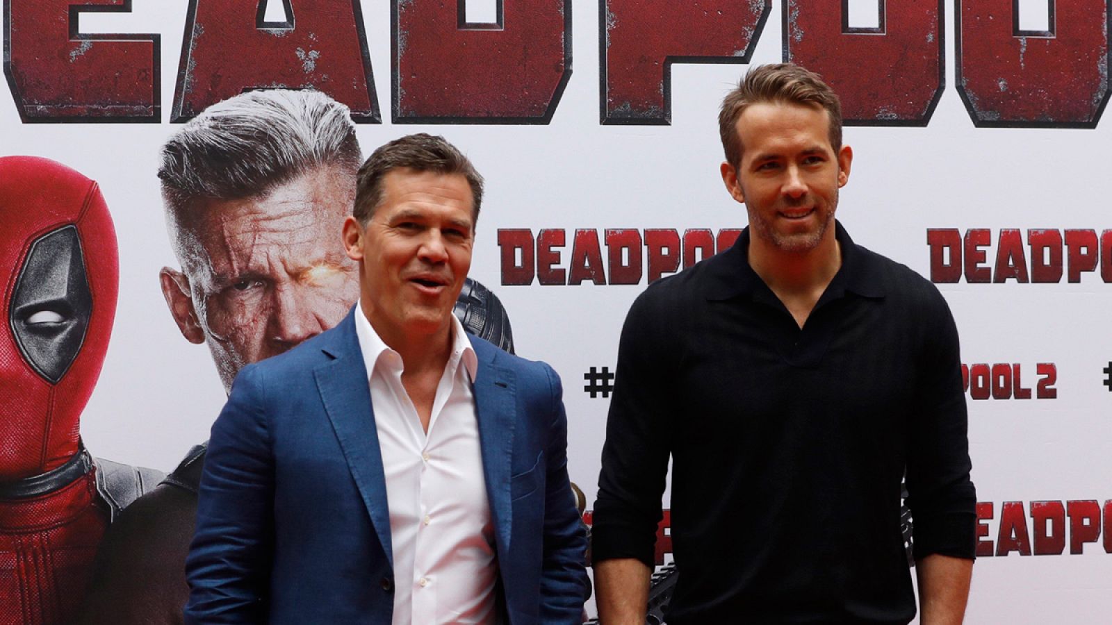 Ryan Reynolds y Josh Brolin durante al presentación de 'Deadpool 2' en Madrid