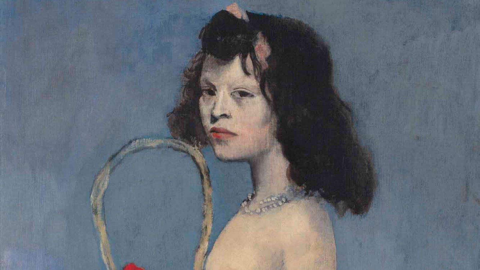 Detalle de 'Muchacha con una canastilla de flores' de Pablo Picasso