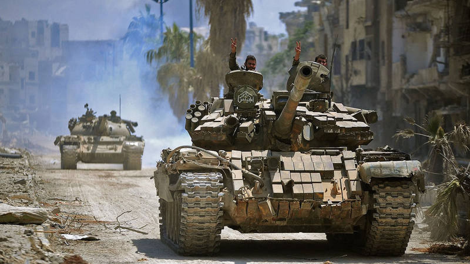 Tropas sirias en los alrededores de Damasco 