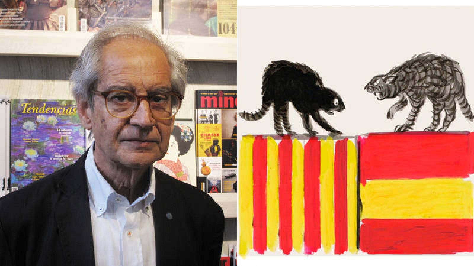 El Roto y fragmento de la portada de su nuevo libro