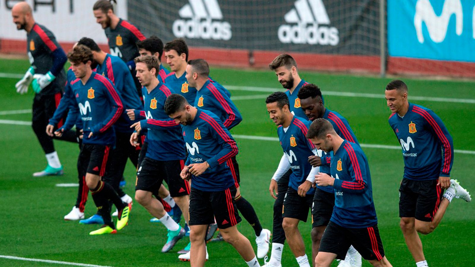 Imagen del primer entrenamiento de la selección española en Las Rozas, previo al Mundial.