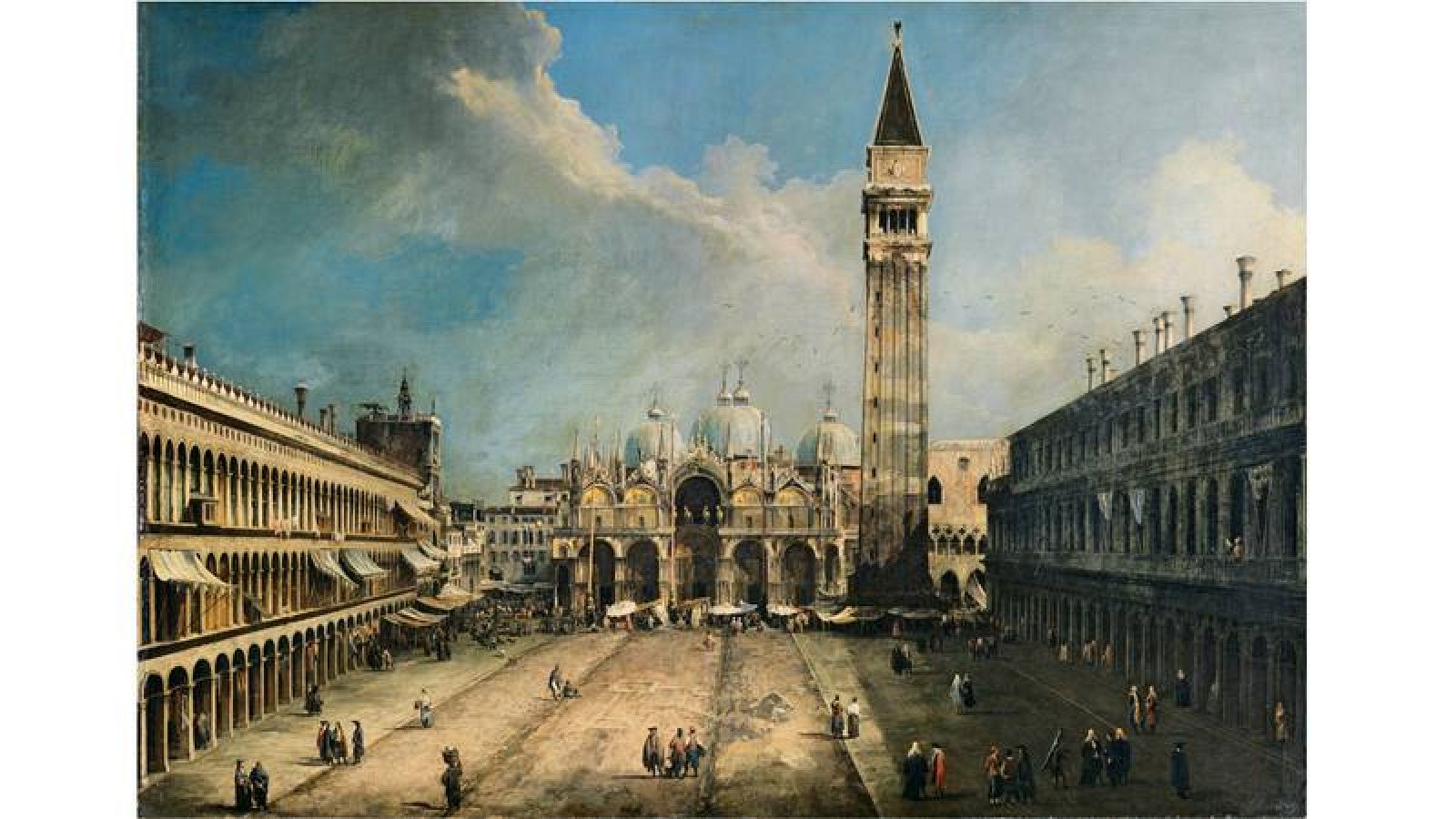  "La Plaza de San Marcos en Venecia". Canaletto. (hacia 1723 - 1724). Museo Nacional Thyssen-Bornemisza, Madrid.
