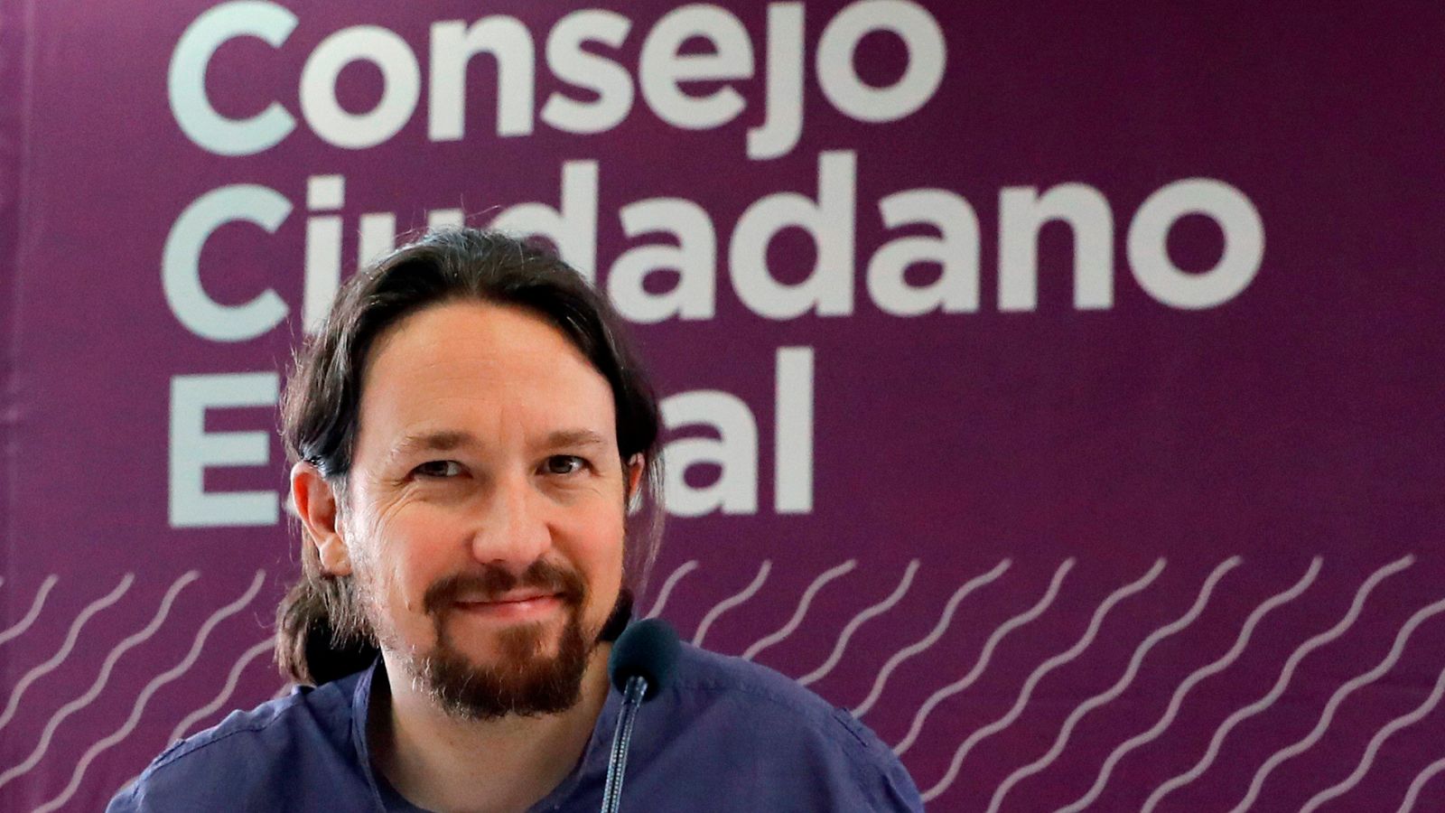 El líder de Podemos, Pablo Iglesias, durante el Consejo Ciudadano Estatal de su partido