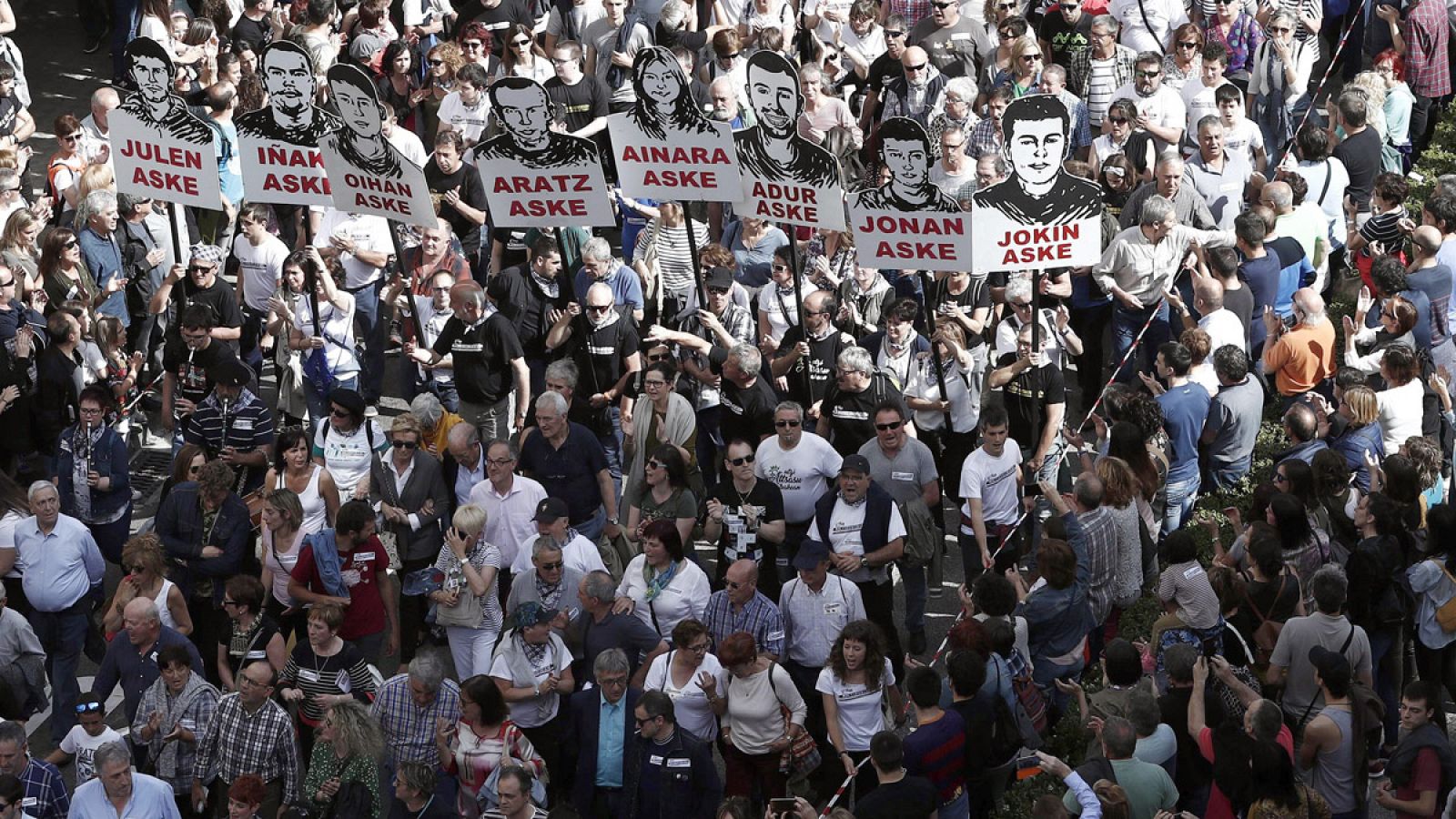 Manifestación en Pamplona en apoyo a los jóvenes de Alsasua condenados por agredir a dos guardias civiles y sus parejas