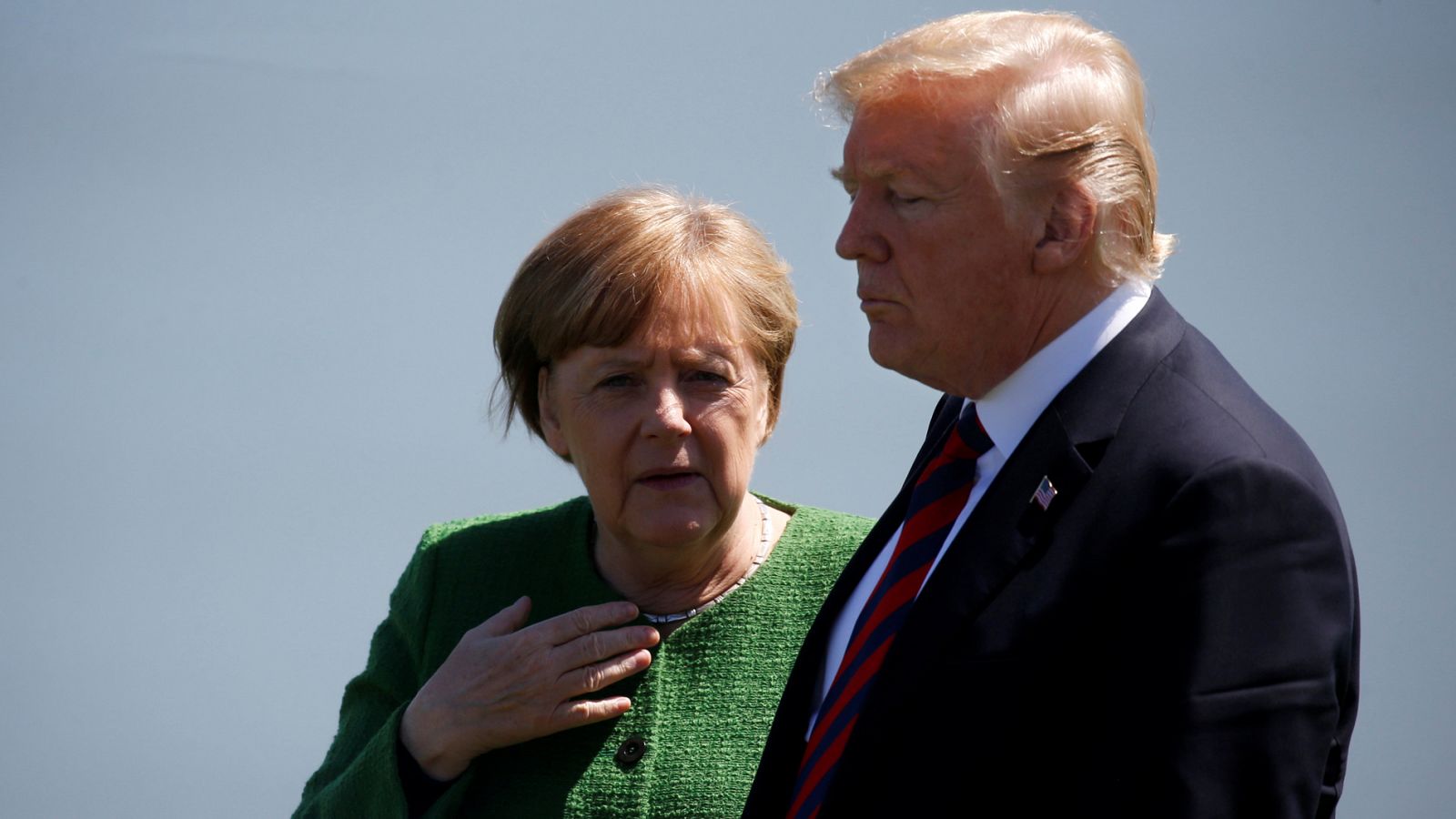 La canciller alemana Angela Merkel y el presidente estadounidense Donald Trump