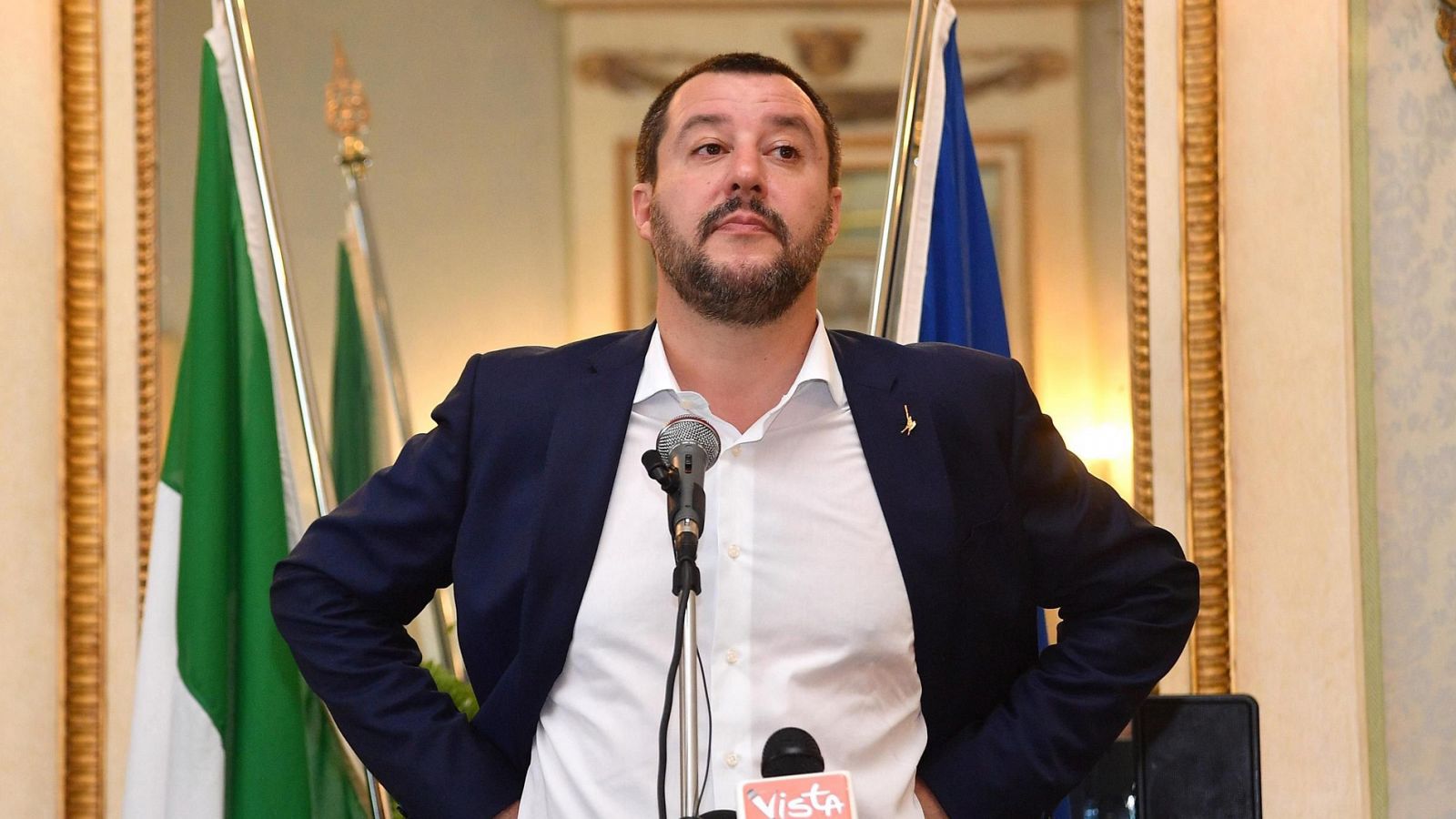 El ministro italiano del Interior, Matteo Salvini, fotografiado en Génova, Italia