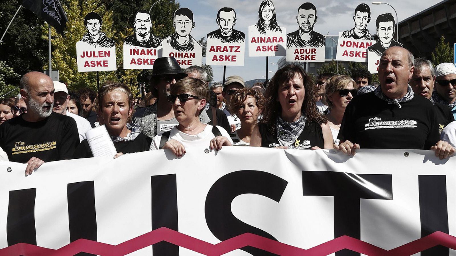 Manifestación en apoyo a los jóvenes de Alsasua condenados por agredir a dos guardias civiles