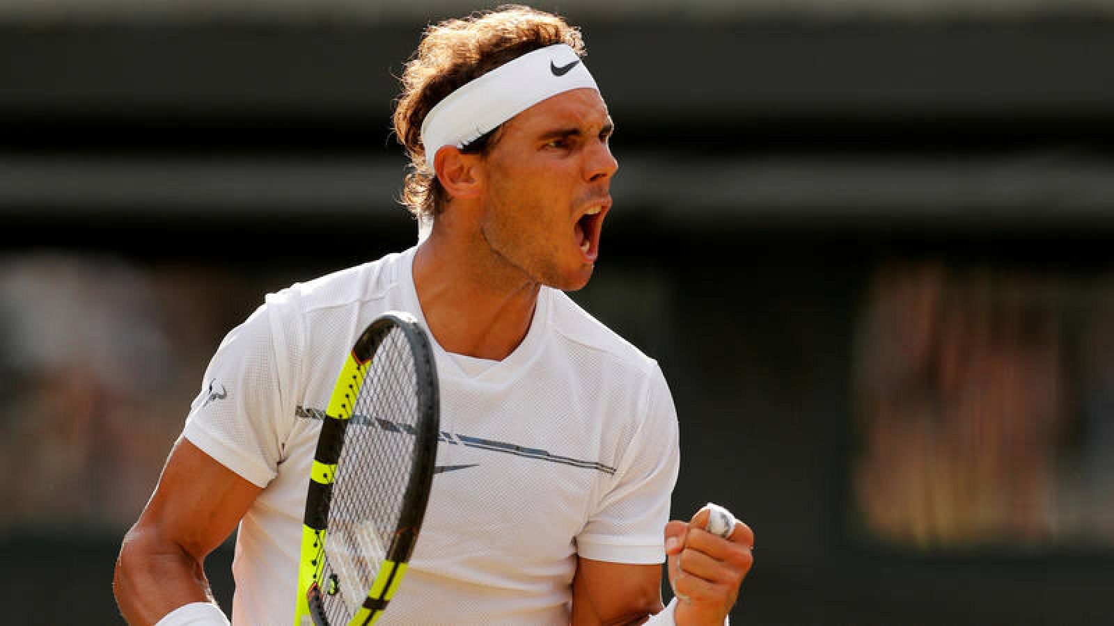 Rafa Nadal, en su partido de Wimbledon 2017 contra Gilles Müller.