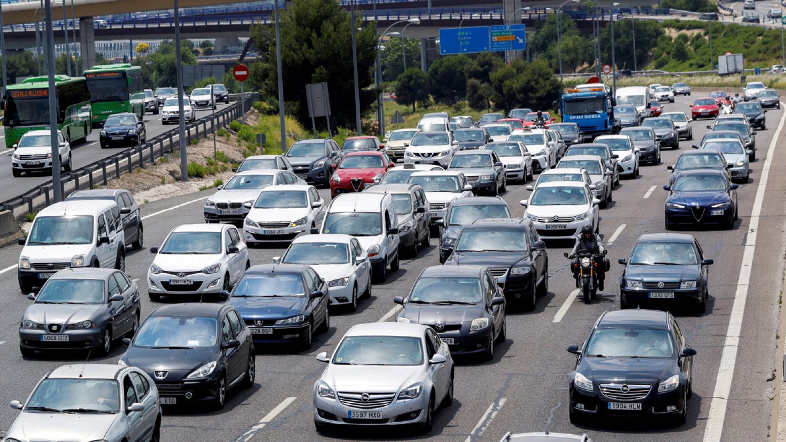 Estado del tráfico en la Nacional I, carretera de Burgos, en sentido salida de Madrid