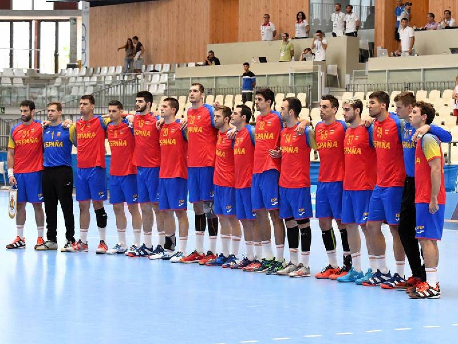 Los Hispanos, antes de un partido de estos Juegos Mediterráneos 