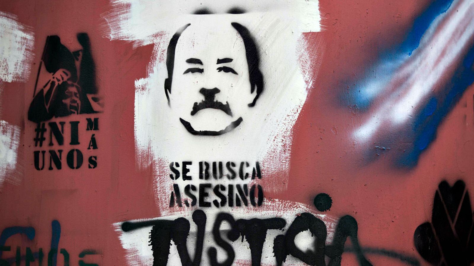 Pintada contra el presidente de Nicaragua, Daniel Ortega, en una pared de Managua