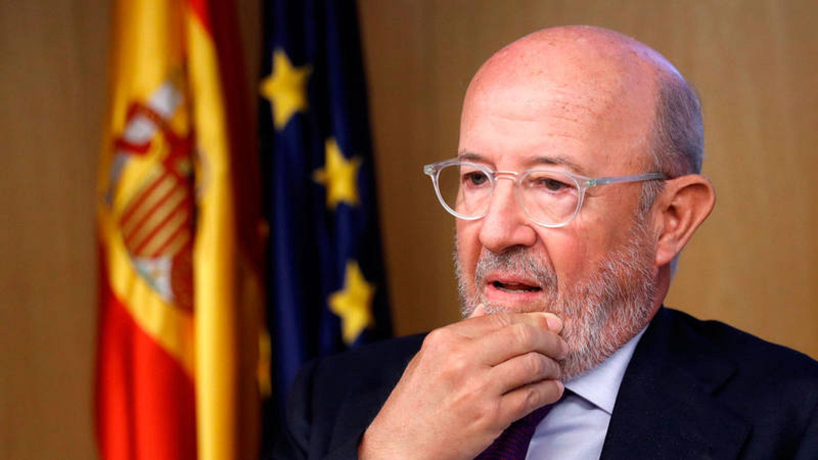 El expresidente del Banco Popular Emilio Saracho durante su comparecencia ante la Comisión del Congreso que investiga la crisis financiera y el rescate bancario
