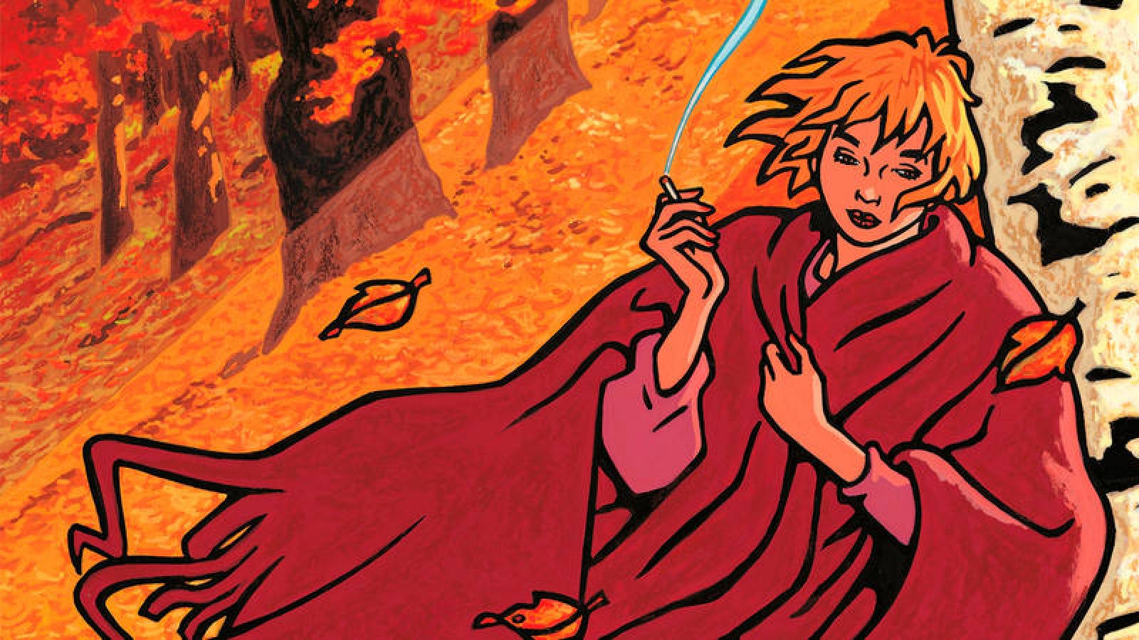 Fragmento de la portada de 'Un poco de humo azul'