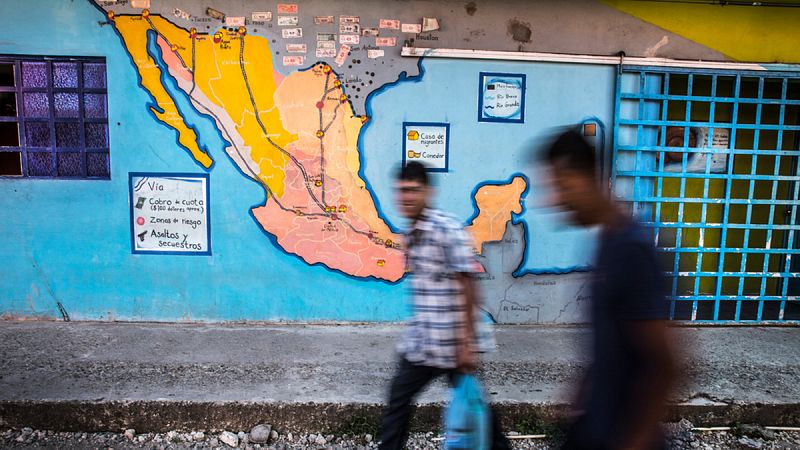 Migrantes en Tenosique, México