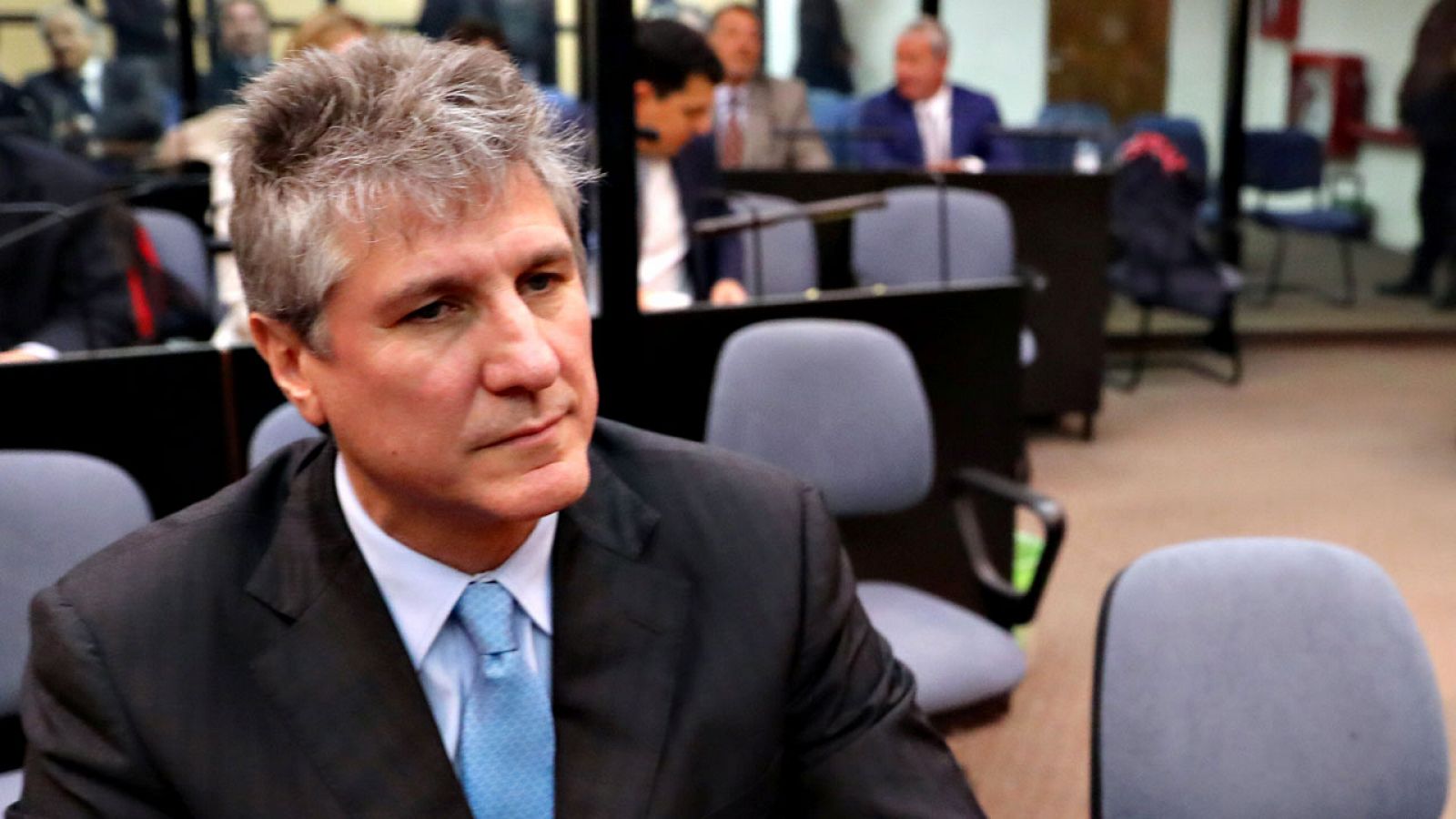 El exvicepresidente de Argentina, Amado Boudou, en la sala de audiencias de Buenos Aires