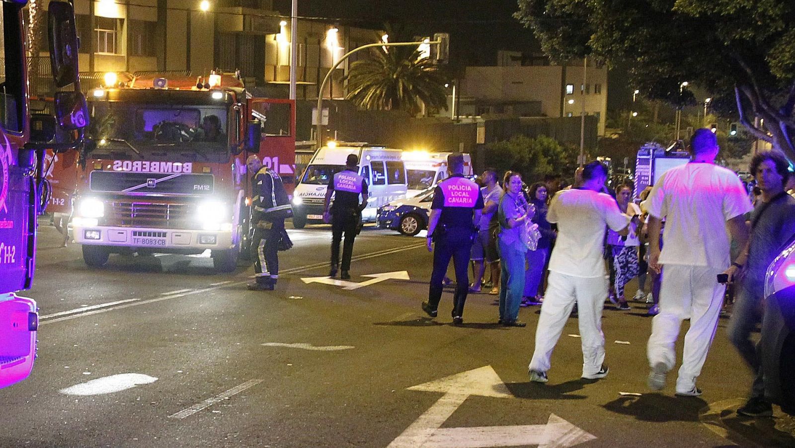 Exterior del Hospital de la Candelaria en Tenerife tras el incendio provocado por una mujer