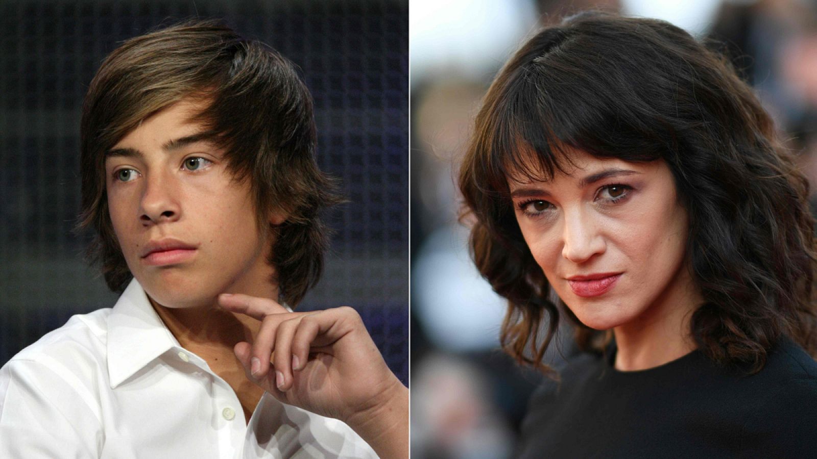 Jimmy Bennett y Asia Argento.