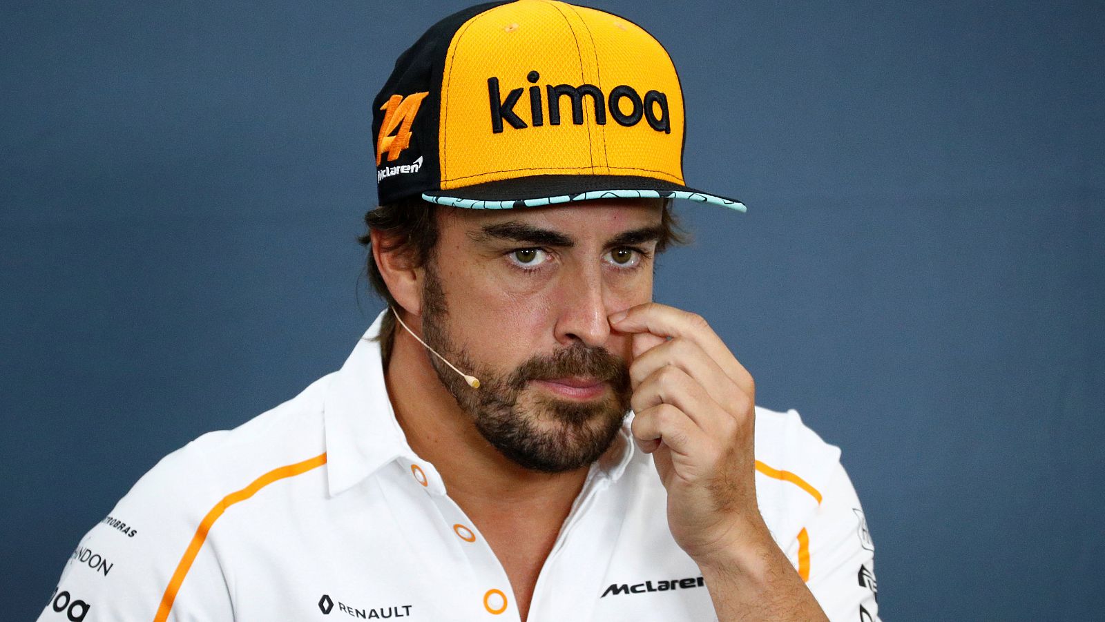 El piloto español Fernando Alonso (McLaren), en rueda de prensa en Spa.