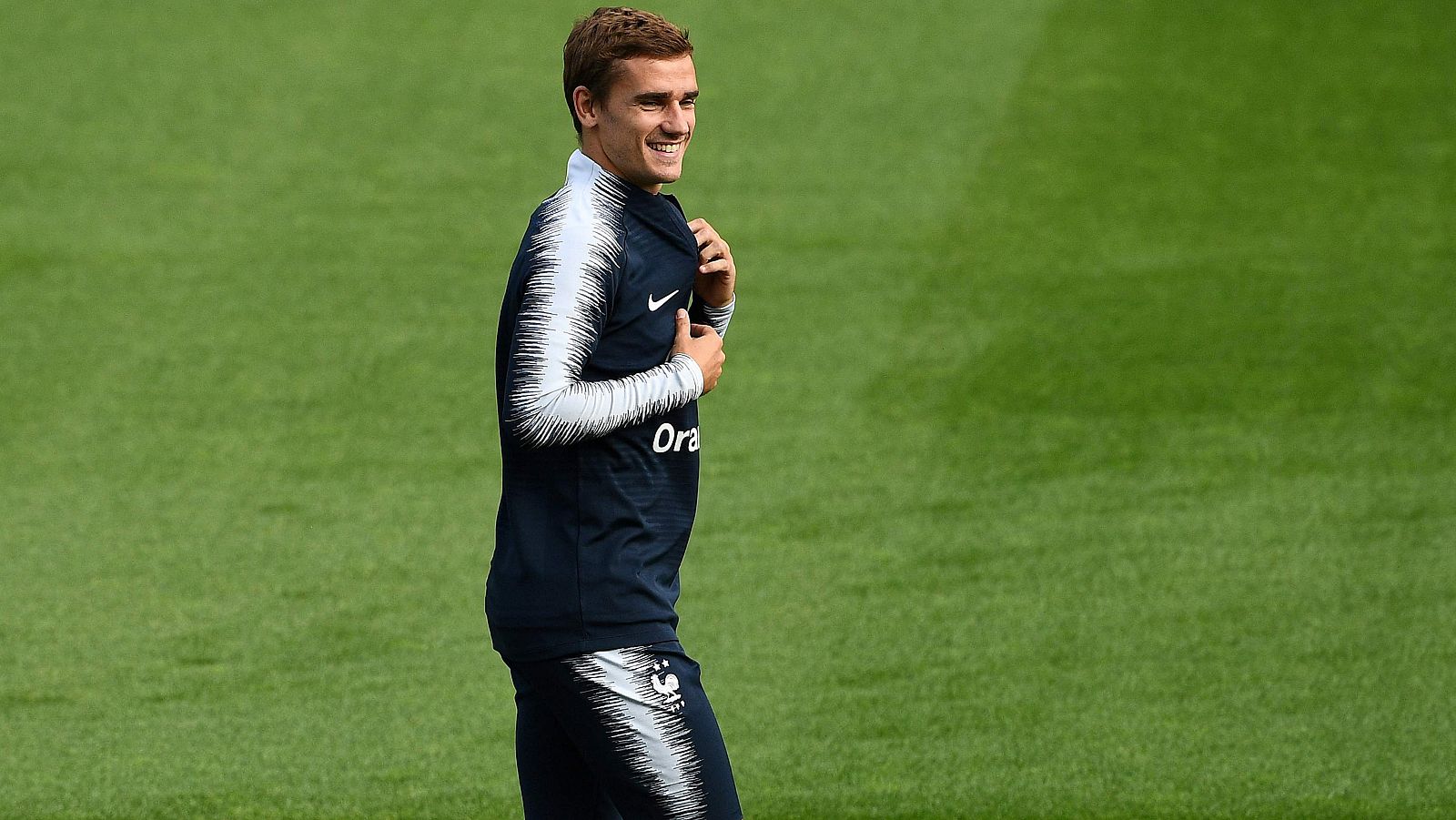 El francés Antoine Griezmann, en el entrenamiento de su selección.