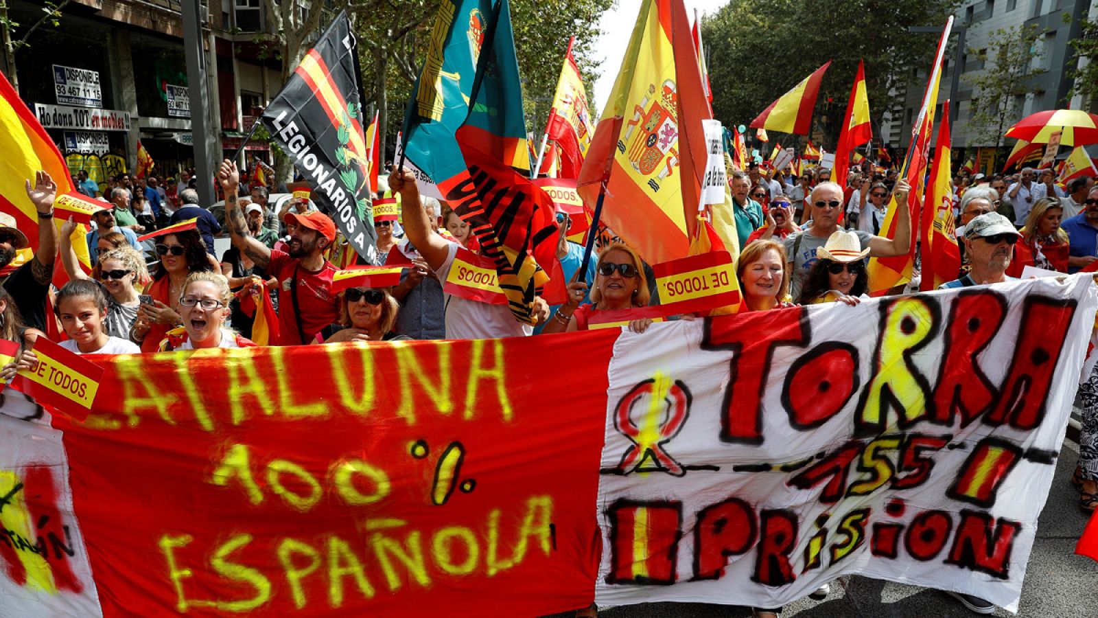 Manifestación convocada por el empresario José Manuel Opazo en Barcelona en "defensa de la unidad de España"