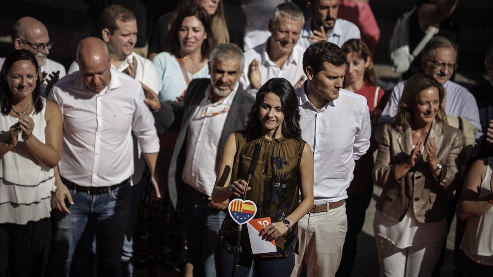 La líder de Ciudadanos en Cataluña, Inés Arrimadas, en un acto del partido para celebrar la Diada