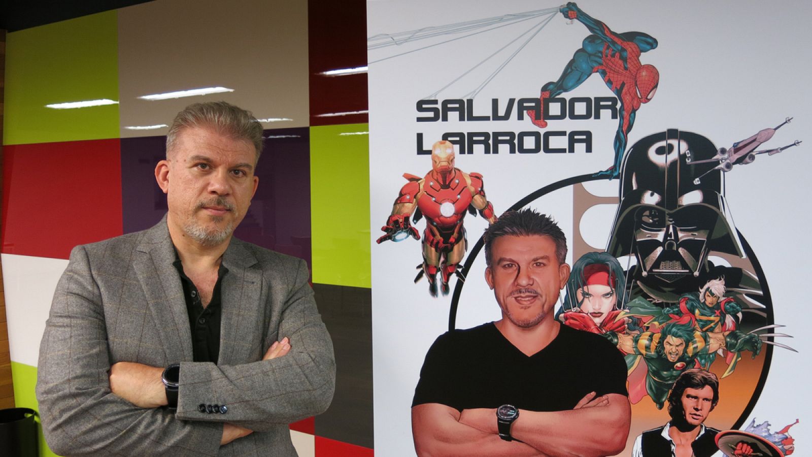 Salvador Larroca en la inauguración de la exposición