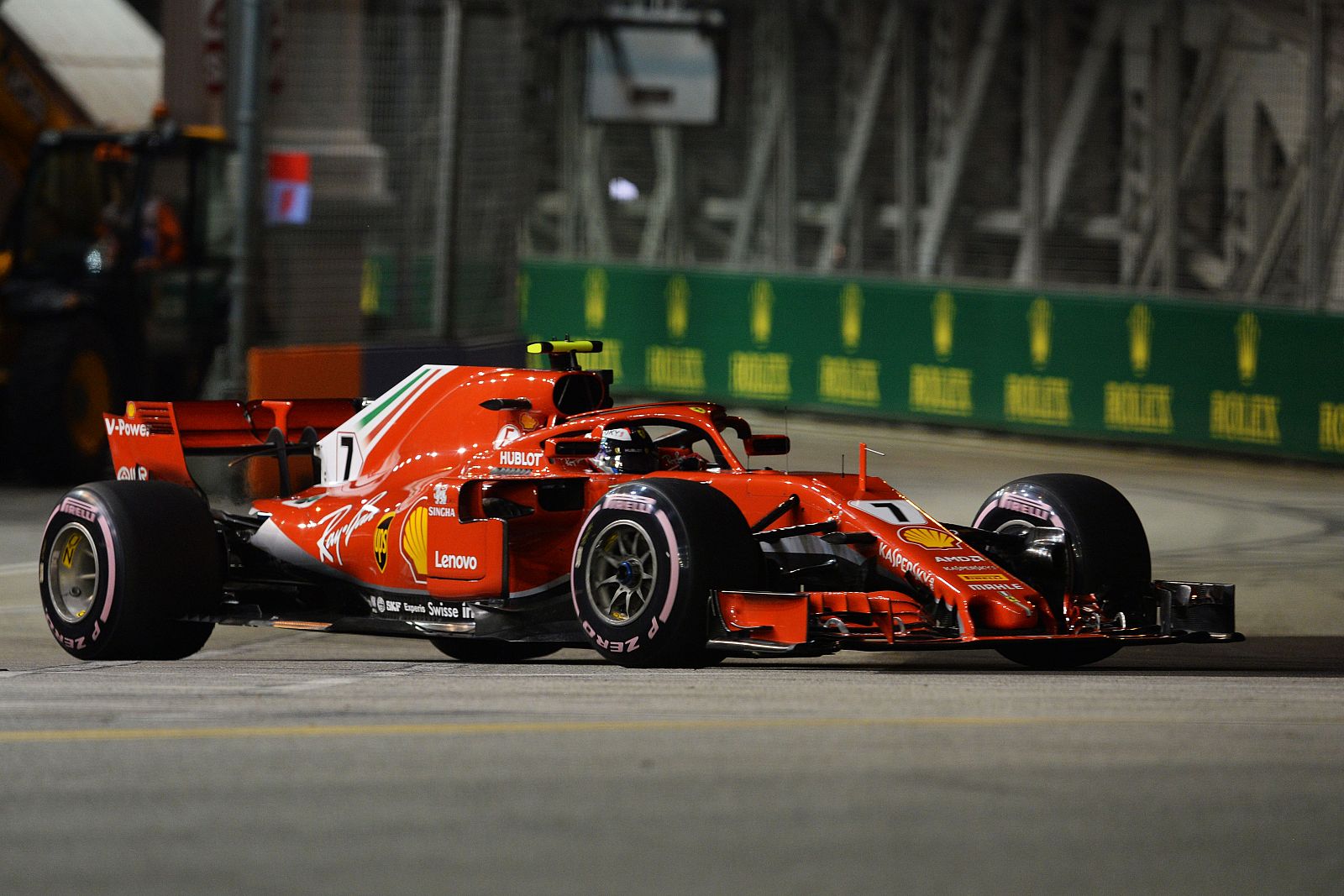 Raikkonen, durante los entrenamientos en el circuito de Marina Bay