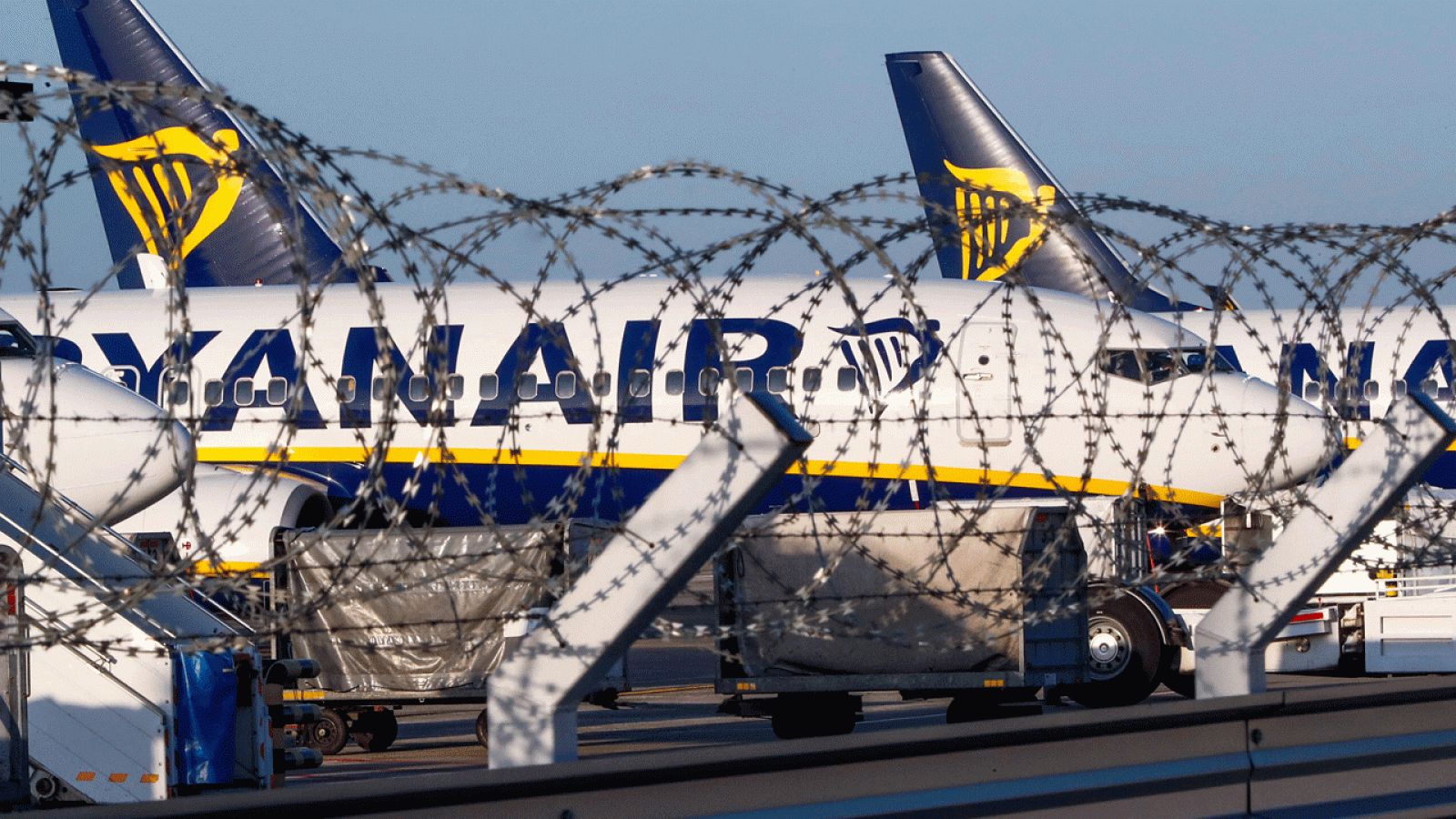 Aviones de la aerolínea irlandesa de bajo coste en el aeropuerto de Bruselas