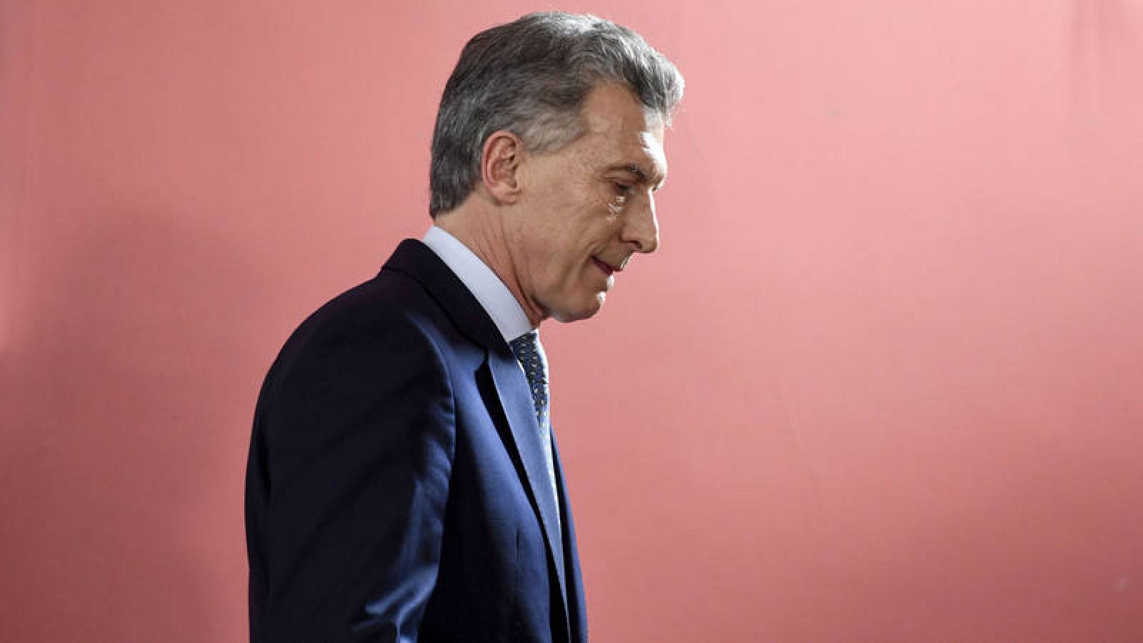 El presidente de Argentina, Mauricio Macri, tras comparecer el 27 de septiembre de 2018 ante la prensa en la Casa Rosada.