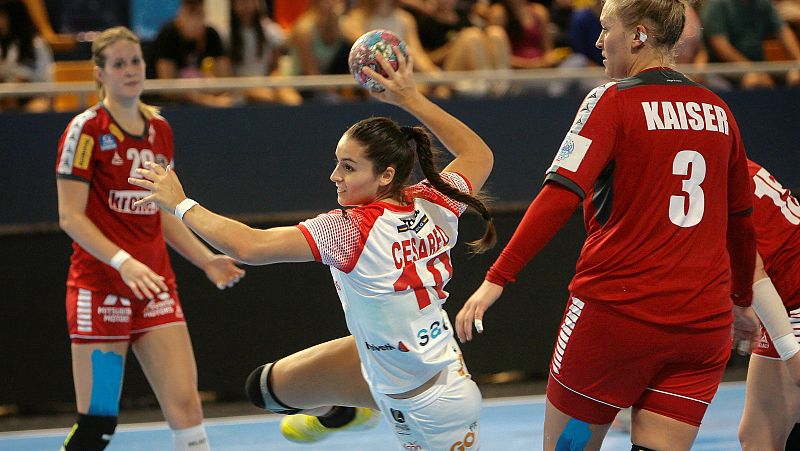 Eli Cesáreo, en el partido contra Austria.