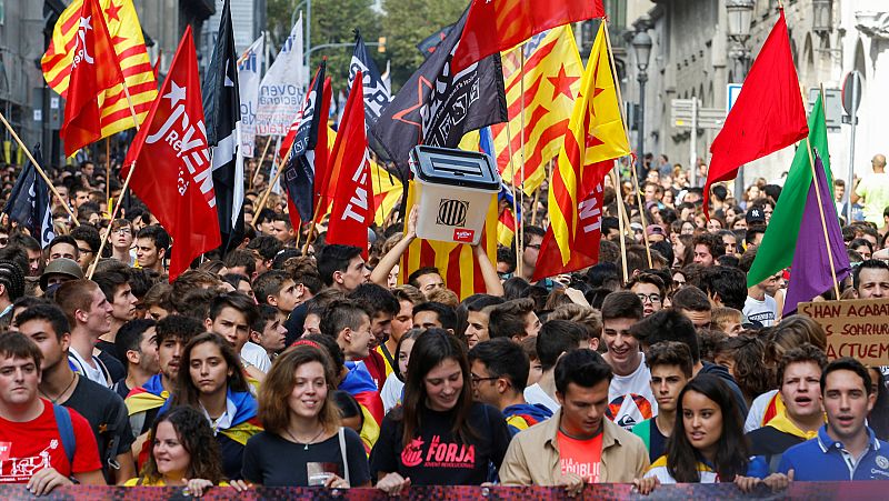Manifestación de estudiantes en Barcelona