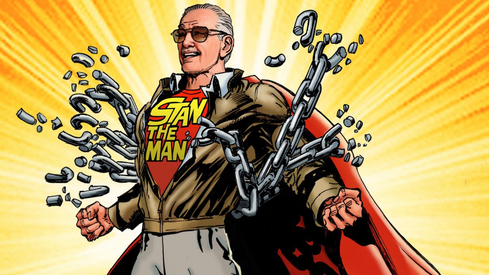 Stan Lee retratado por Neal Adams