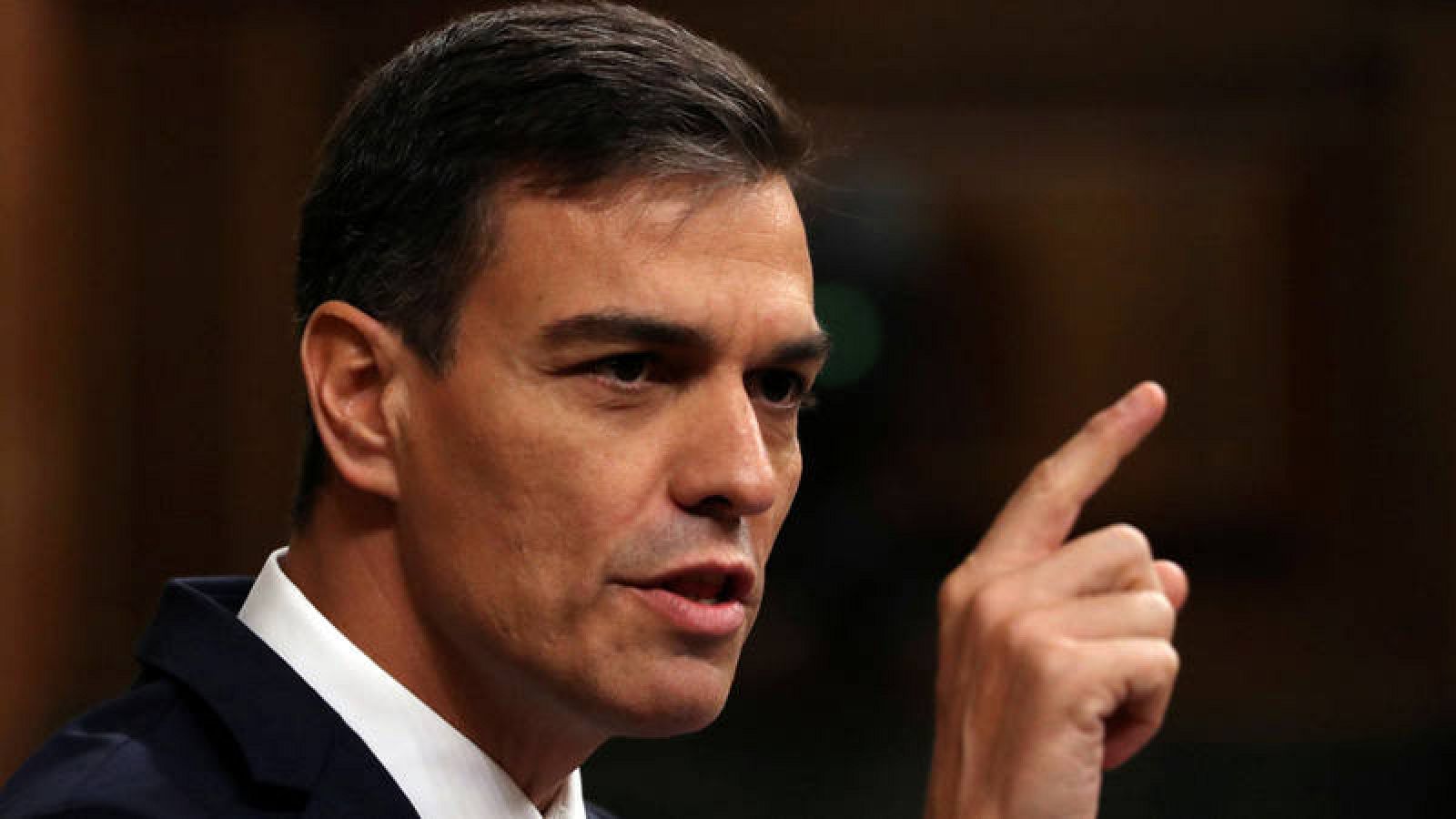  Pedro Sánchez durante su intervención en el Congreso de los Diputados