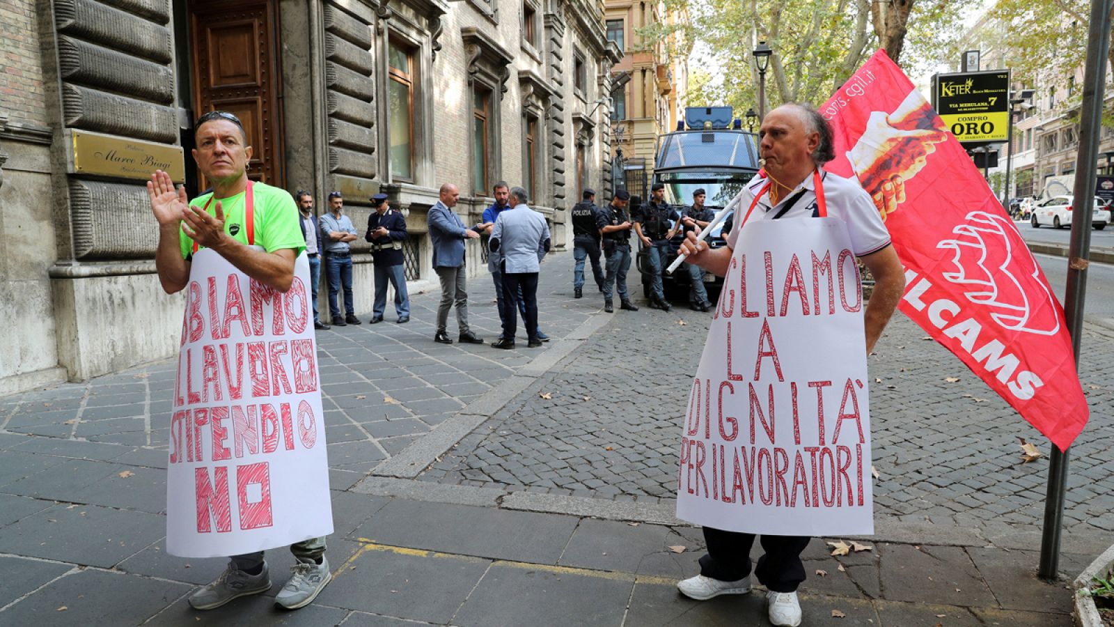Protesta en Roma