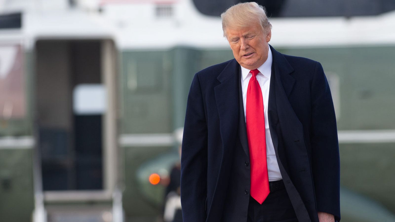 Donald Trump, a su llegada al Air Force One en Maryland