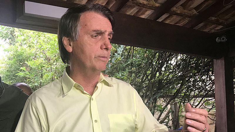 Jair Bolsonaro, presidente electo de Brasil, en rueda de prensa en Rio de Janeiro.