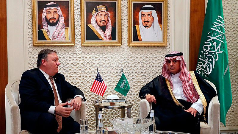 Pompeo y Adel al-Jubeir, reunidos en Riad