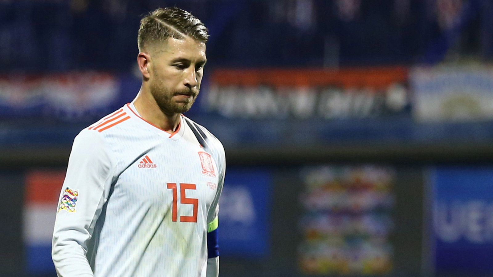 Sergio Ramos, en el partido Croacia - España.