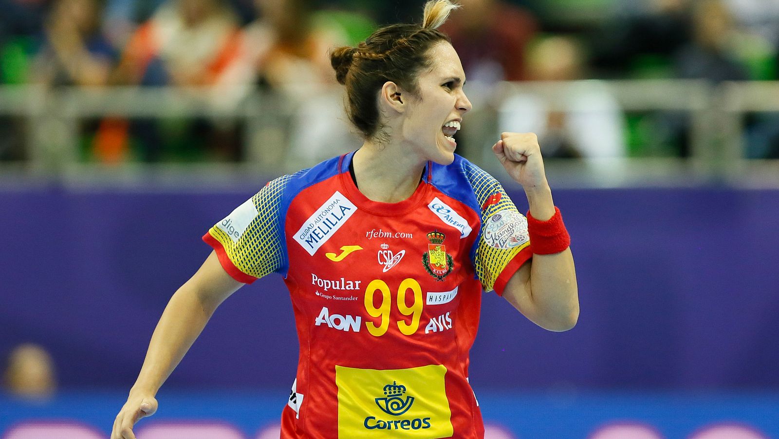 Mireya González celebra un gol ante Croacia.