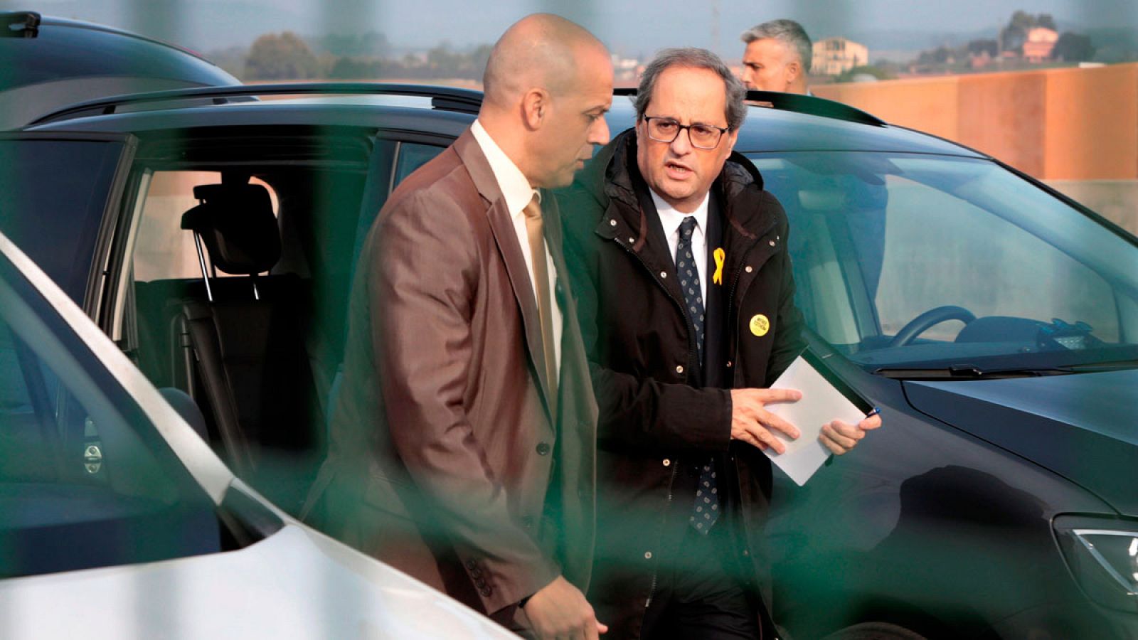 El presidente de la Generalitat Quim Torra visita en la prisión de Llenoders (Barcelona) a los presos en huelga de hambre