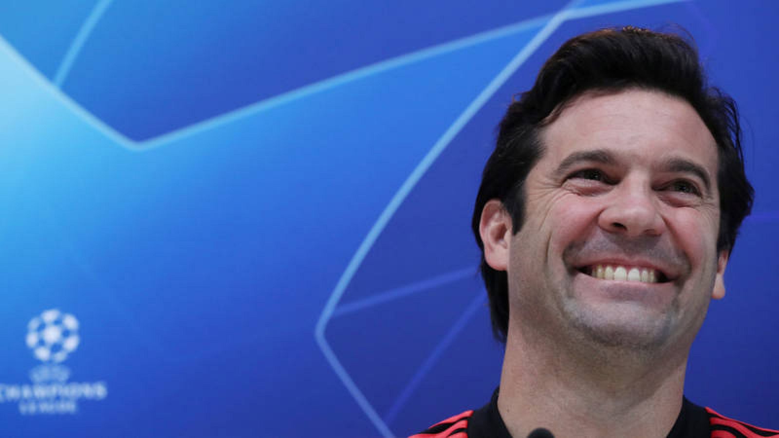 El entrenador del Real Madrid, Santiago Solari, en rueda de prensa.