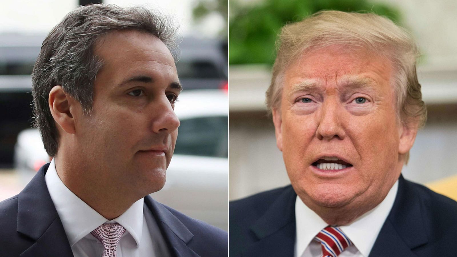 El exabogado personal de Trump, Michael Cohen, y el presidente de EE.UU.